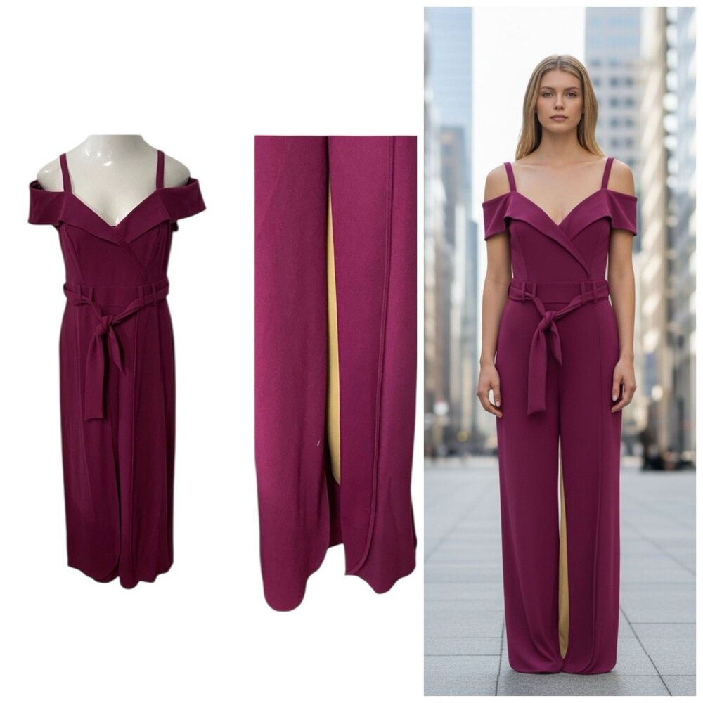 Shelby & Palmer Jumpsuit Womens Size 8 Purple Holiday Party Date Girls Night